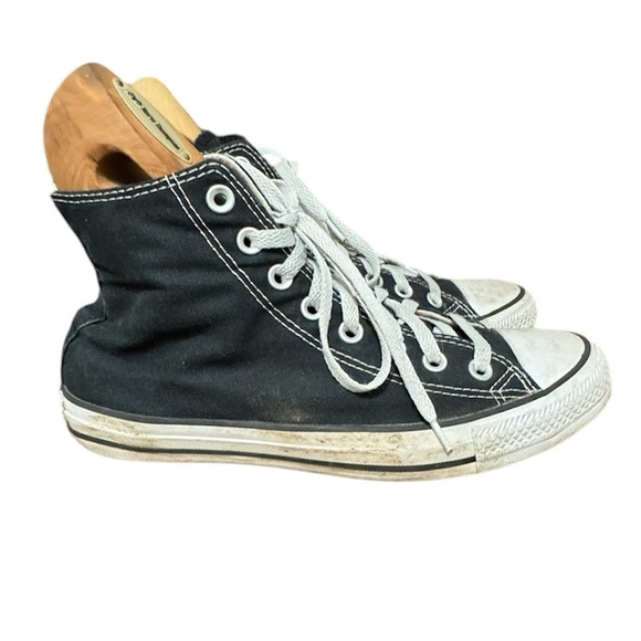 Unisex converse high tops black and white size 7M 9F 90’s Y2K grunge goth baggy - Picture 5 of 8